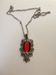Jw Big Red Cz Tibetan Silver Chain Necklace Size ONE SIZE - 1 Thumbnail