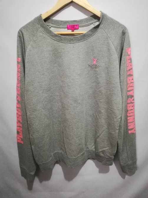 Playboy playboy big spell pink embroidery bunny logo sweatshirt Size US XL / EU 56 / 4 - 2 Thumbnail