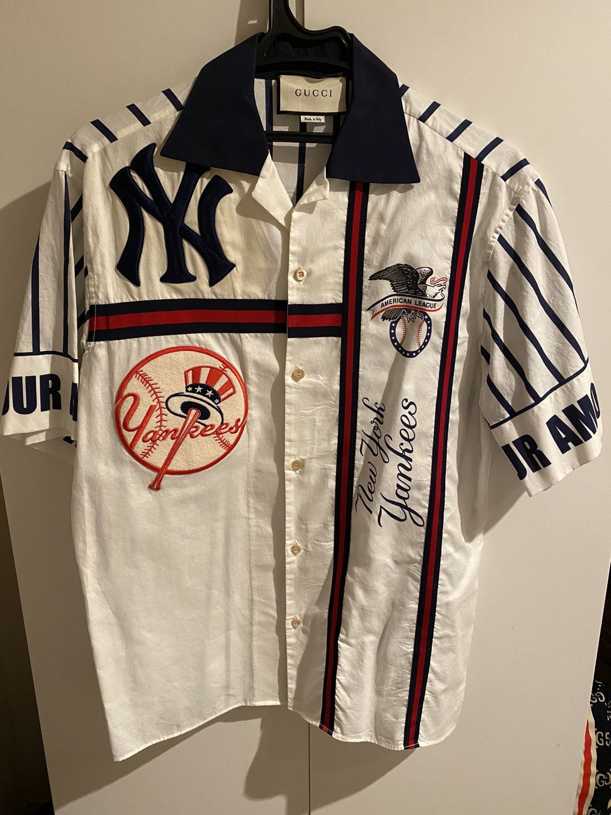 Gucci New York Yankees Embroidered Shirt