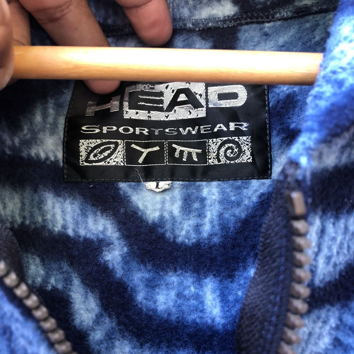 Designer × Vintage Head Sportswear Fleece Hoodie Multicolour Size US L / EU 52-54 / 3 - 4 Thumbnail