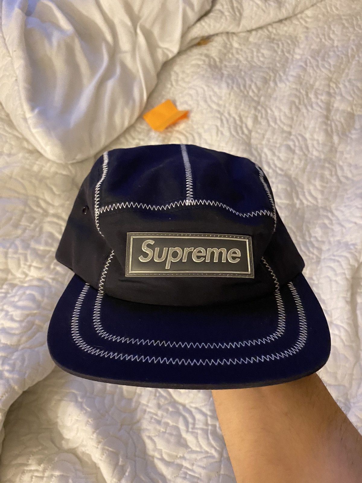 Supreme Supreme Contrast Stitch Camp Cap Navy | Grailed