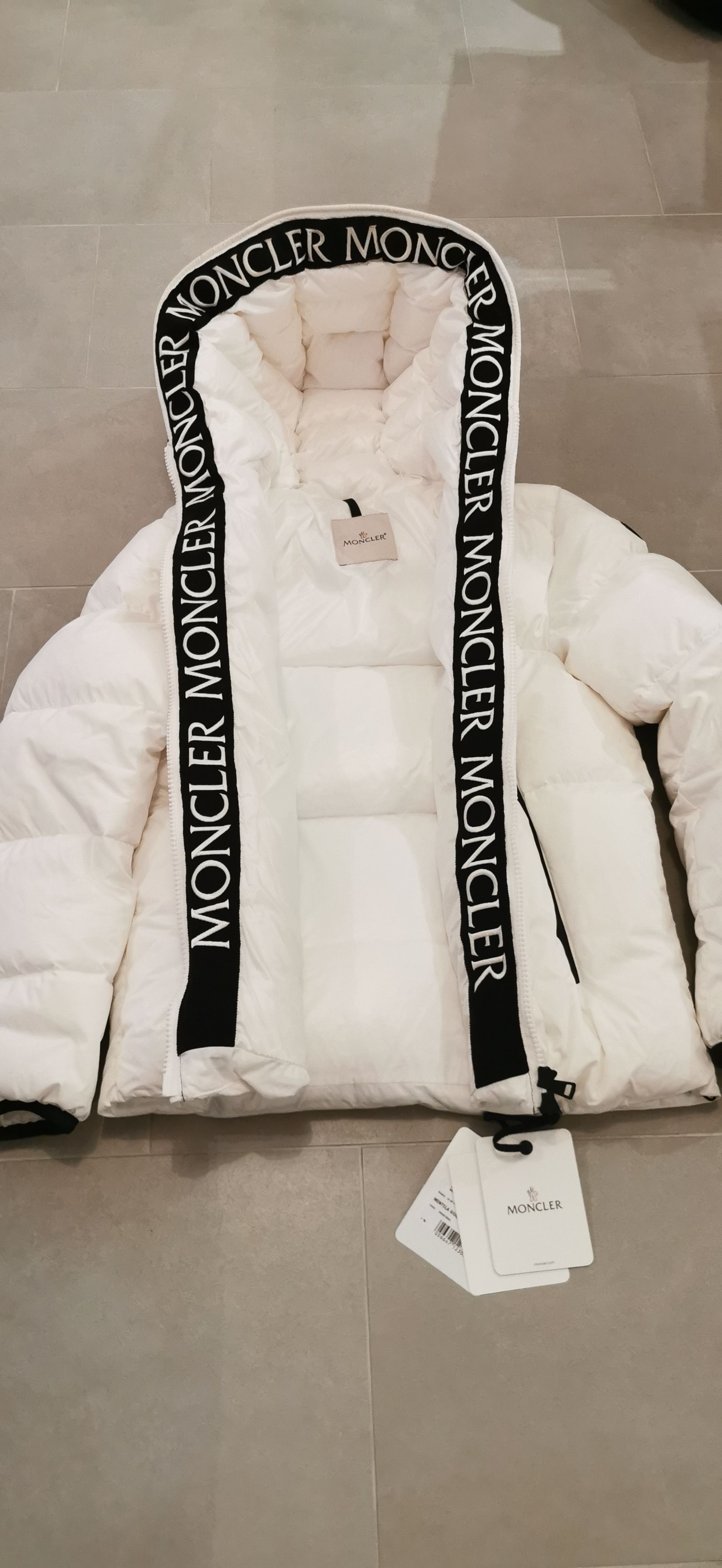 Image of Moncler Montclar M Giubbotto Parka in White, Men's (Size Medium)