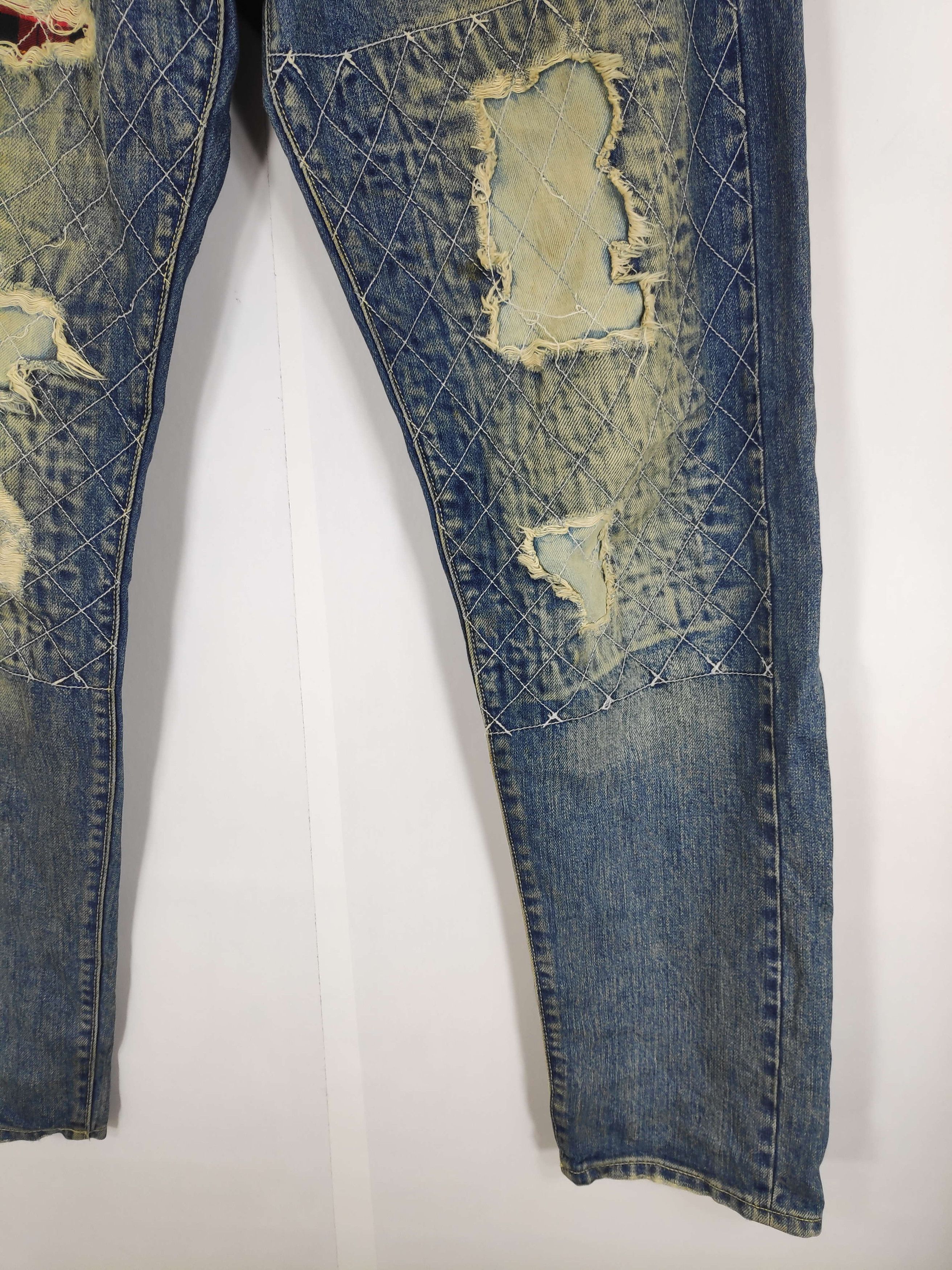 If Six Was Nine × Japanese Brand × Le Grande Bleu (L.G.B.) Japanese Purple & Yellow Patchwork Double Knee Denim Size US 32 / EU 48 - 5 Thumbnail