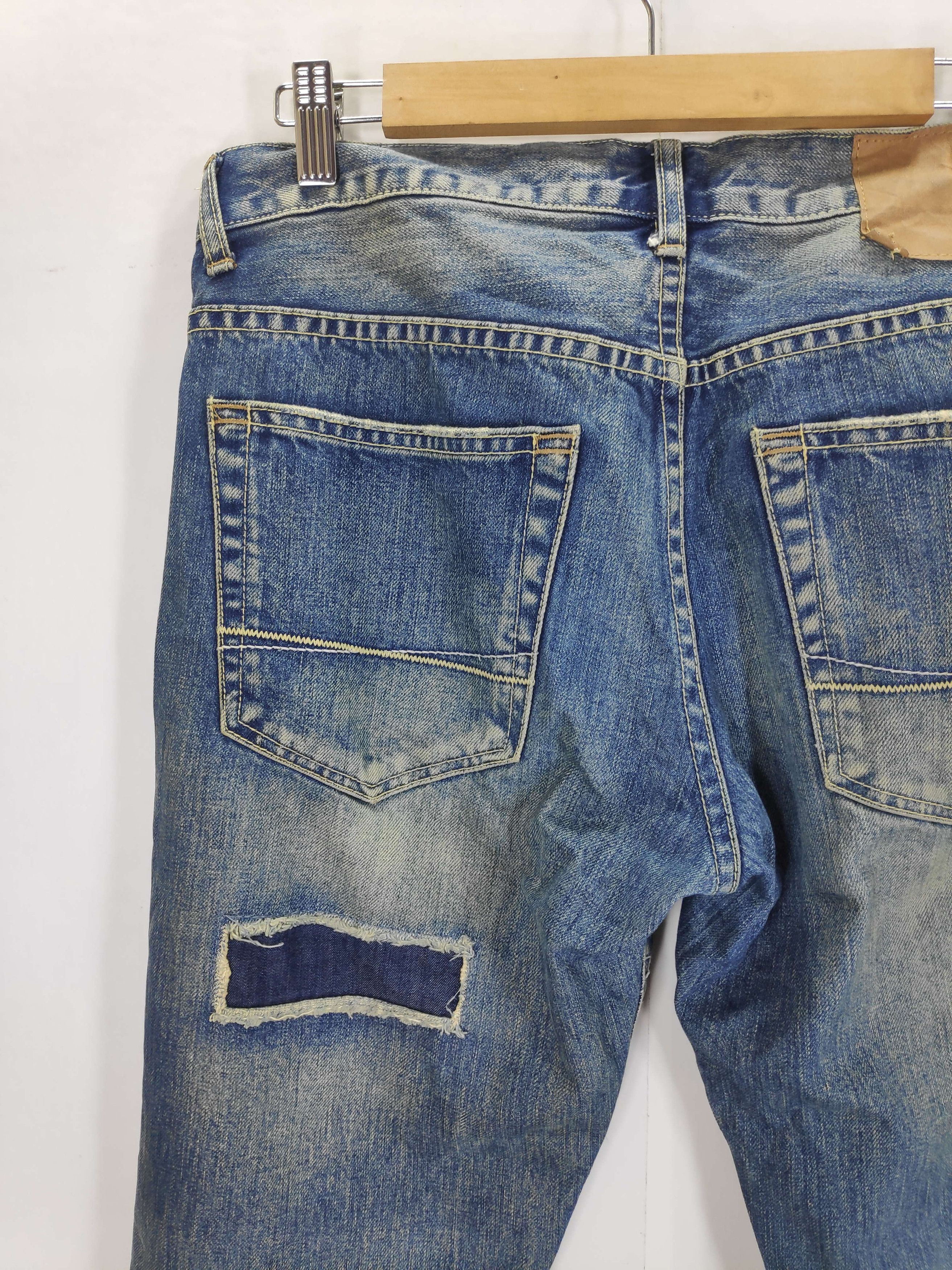 If Six Was Nine × Japanese Brand × Le Grande Bleu (L.G.B.) Japanese Purple & Yellow Patchwork Double Knee Denim Size US 32 / EU 48 - 16 Thumbnail