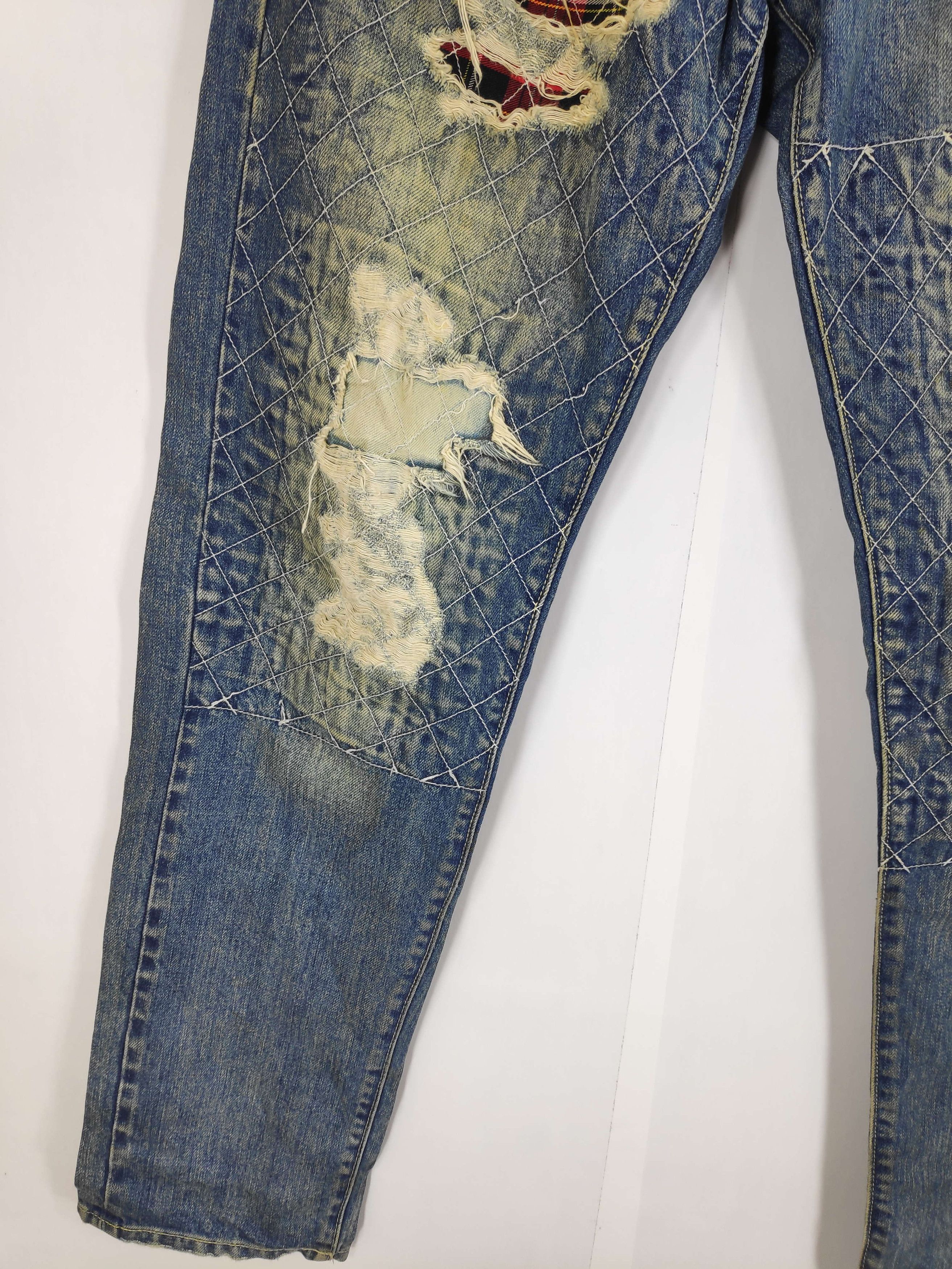 If Six Was Nine × Japanese Brand × Le Grande Bleu (L.G.B.) Japanese Purple & Yellow Patchwork Double Knee Denim Size US 32 / EU 48 - 6 Thumbnail