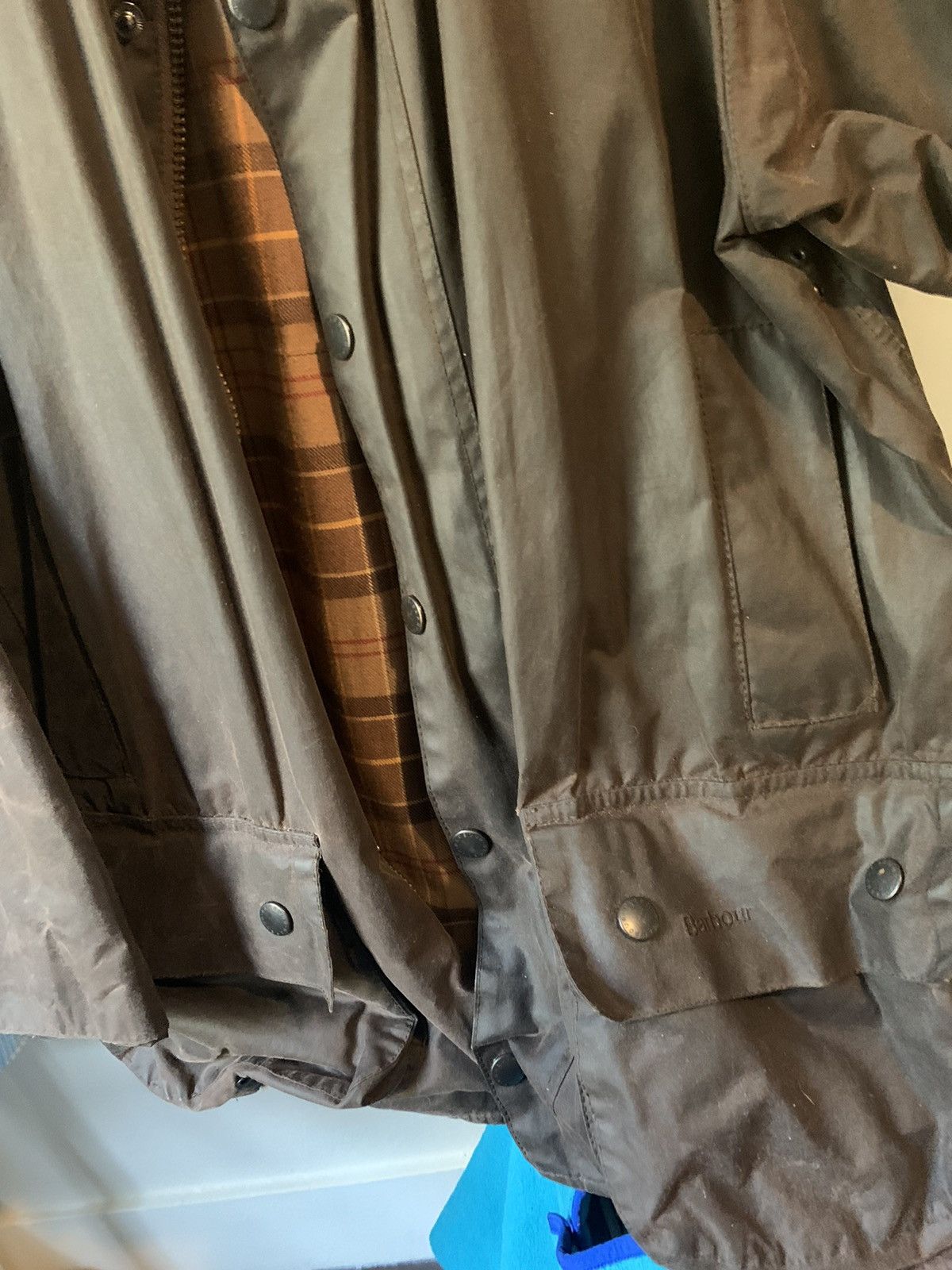 Barbour Beaufort Brown Waxed Coat Bomber Jacket M Outerwear
