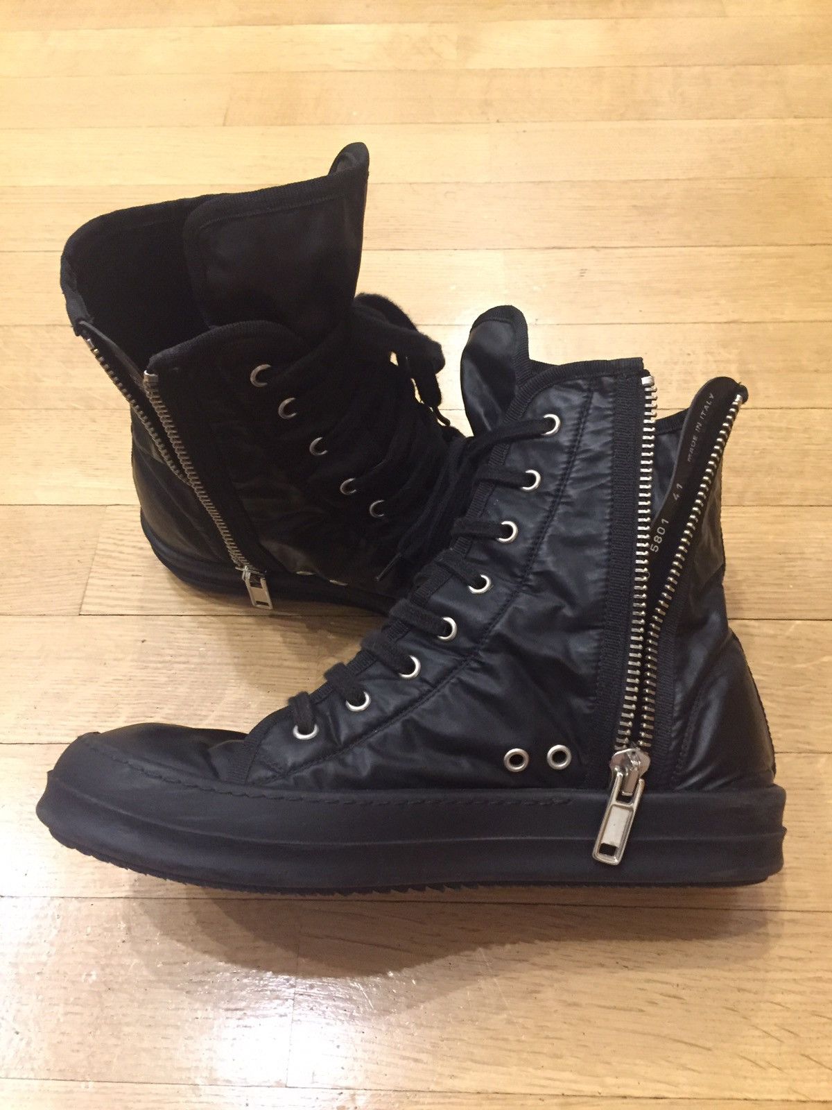Rick Owens DRKSHDW by Rick Owens Gomma Vegan Hi Top Sneakers | Grailed