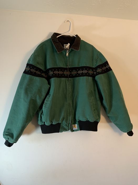 Vintage Vintage emerald Aztec Carhartt jacket | Grailed
