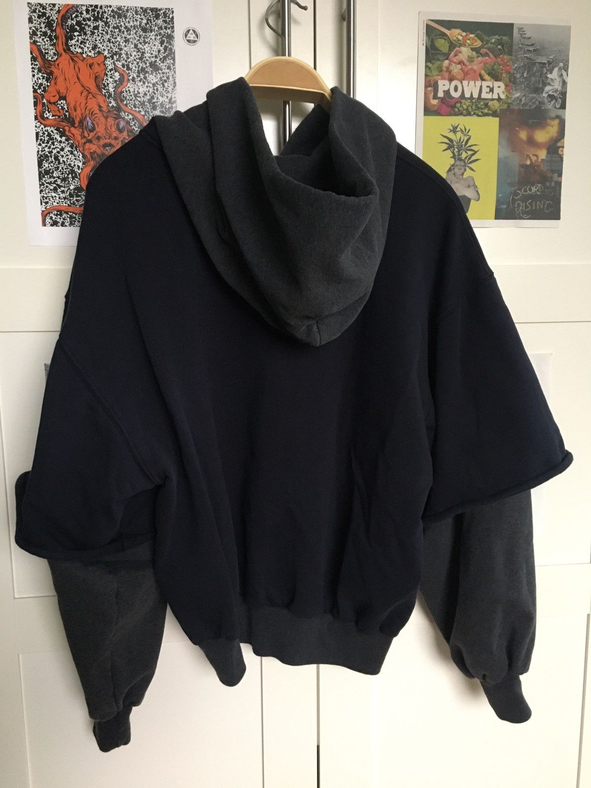 Gosha Rubchinskiy Gosha Rubchinskiy Combo Logo Double Layered Hoodie Navy Grailed