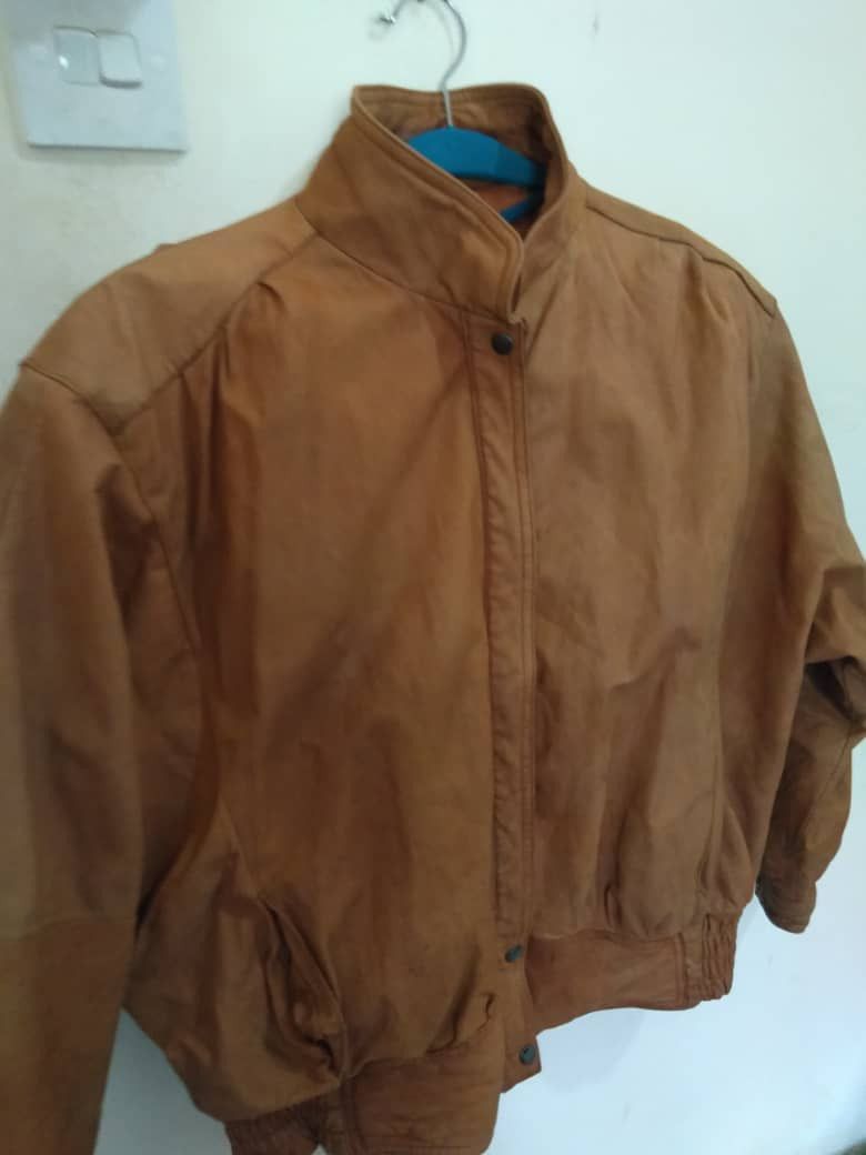 Genuine Leather 🔥 80s LEATHER BIKERS JACKET Size US XL / EU 56 / 4 - 6 Thumbnail