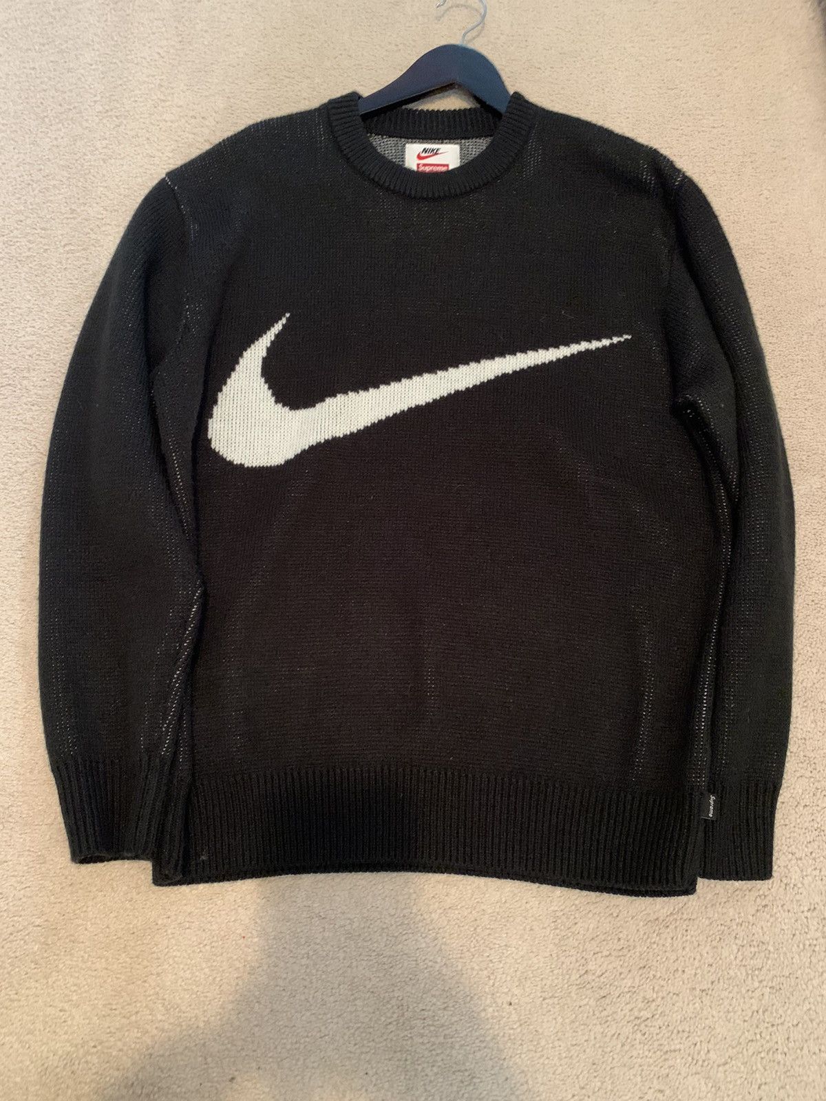 Nike Supreme Supreme Nike Swoosh Sweater Black Grailed