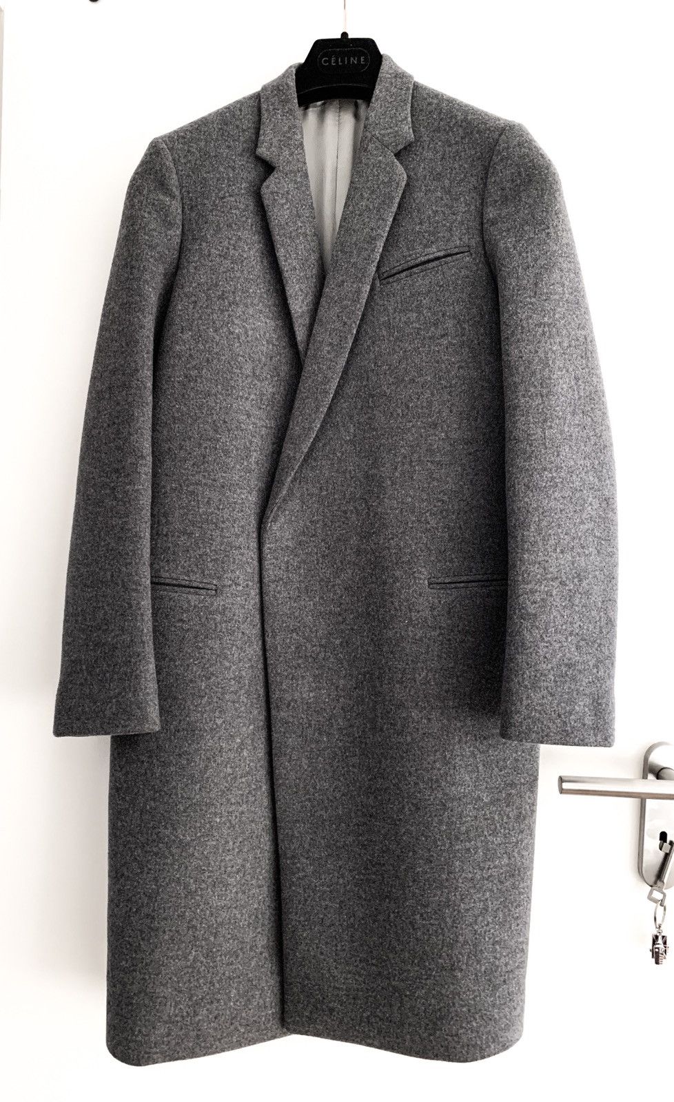 Celine OLD CELINE PHOEBE LAST COLLECTION GREY CROMBIE COAT Grailed