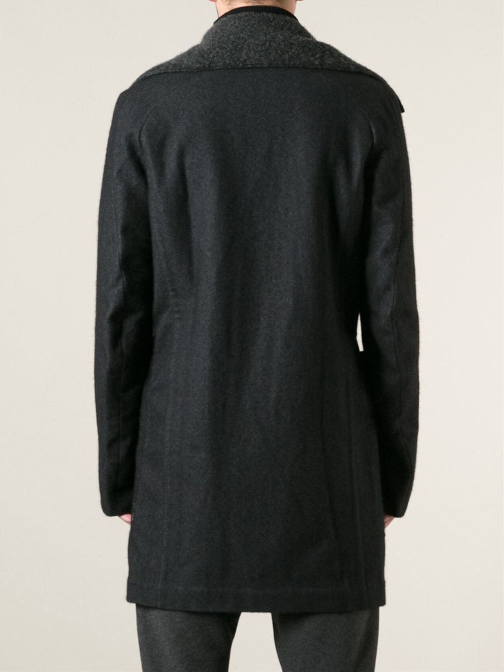TAICHI MURAKAMI CASHMERE GREY COAT WITH SILVER HARDWARE