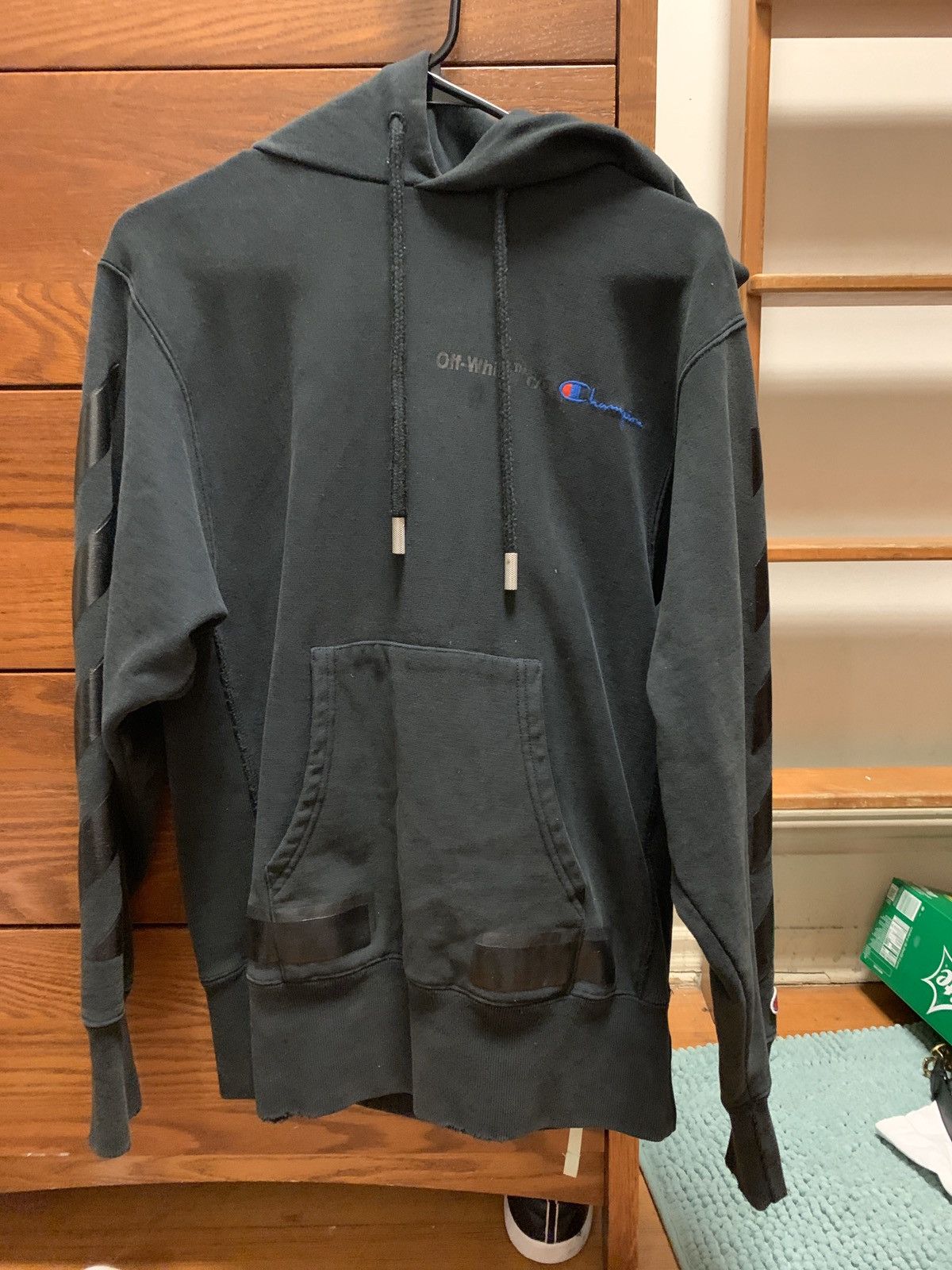 Champion × Off-White Off-White x Champion Hoodie Black | Grailed