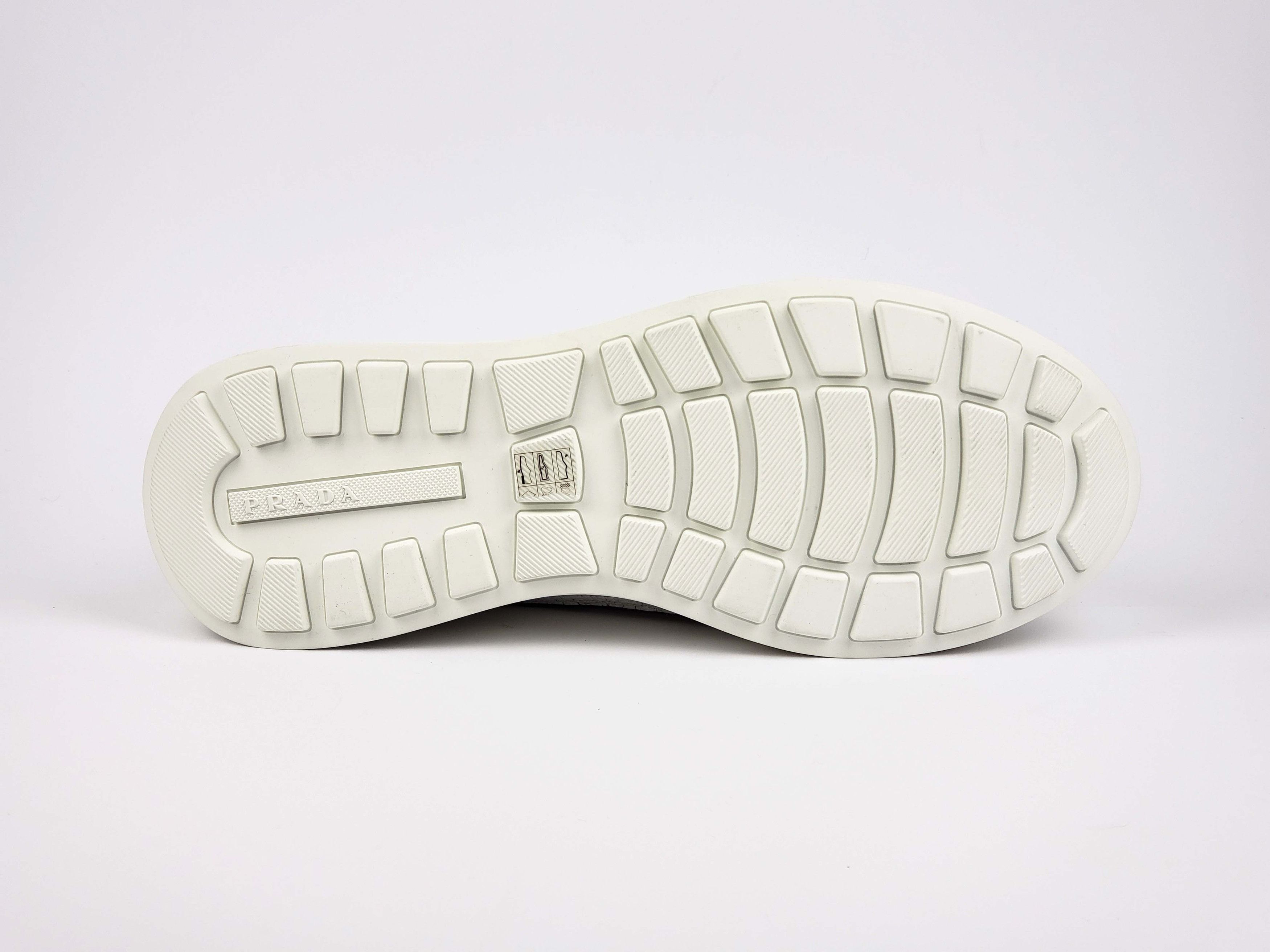 Prada F/W 2018 RUNWAY White Cracked Leather Sneakers Shoes Size US 12.5 / EU 45-46 - 6 Thumbnail
