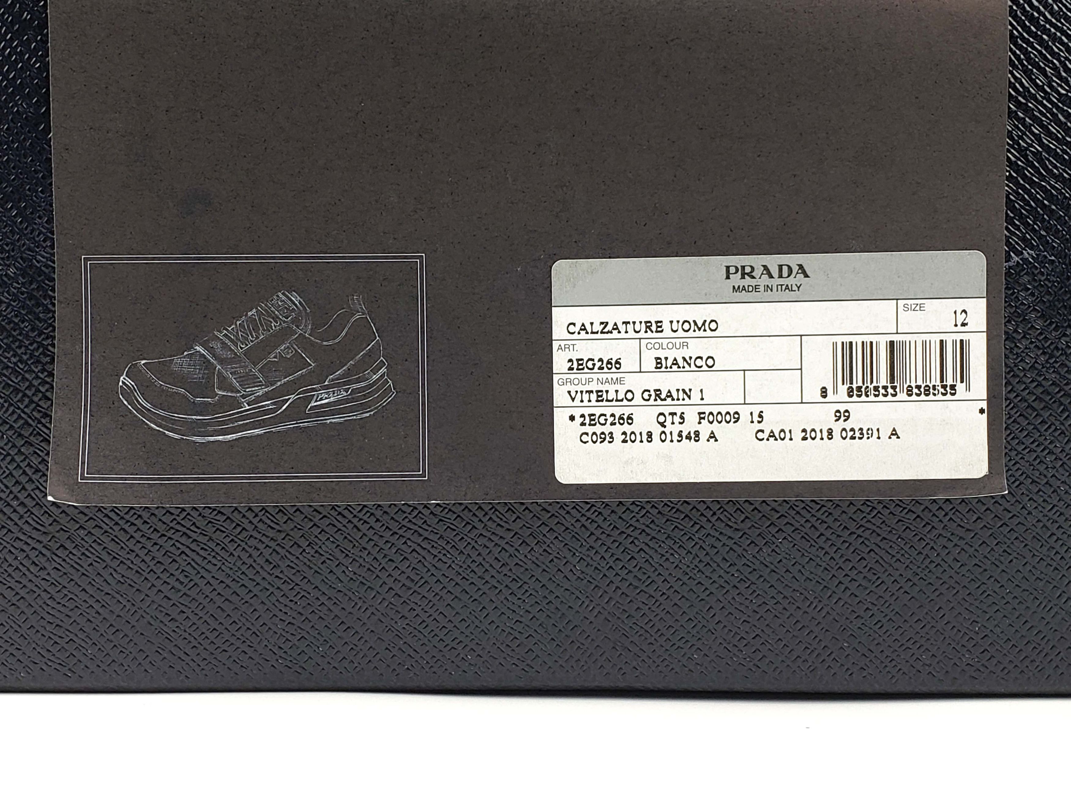 Prada F/W 2018 RUNWAY White Cracked Leather Sneakers Shoes Size US 12.5 / EU 45-46 - 8 Thumbnail