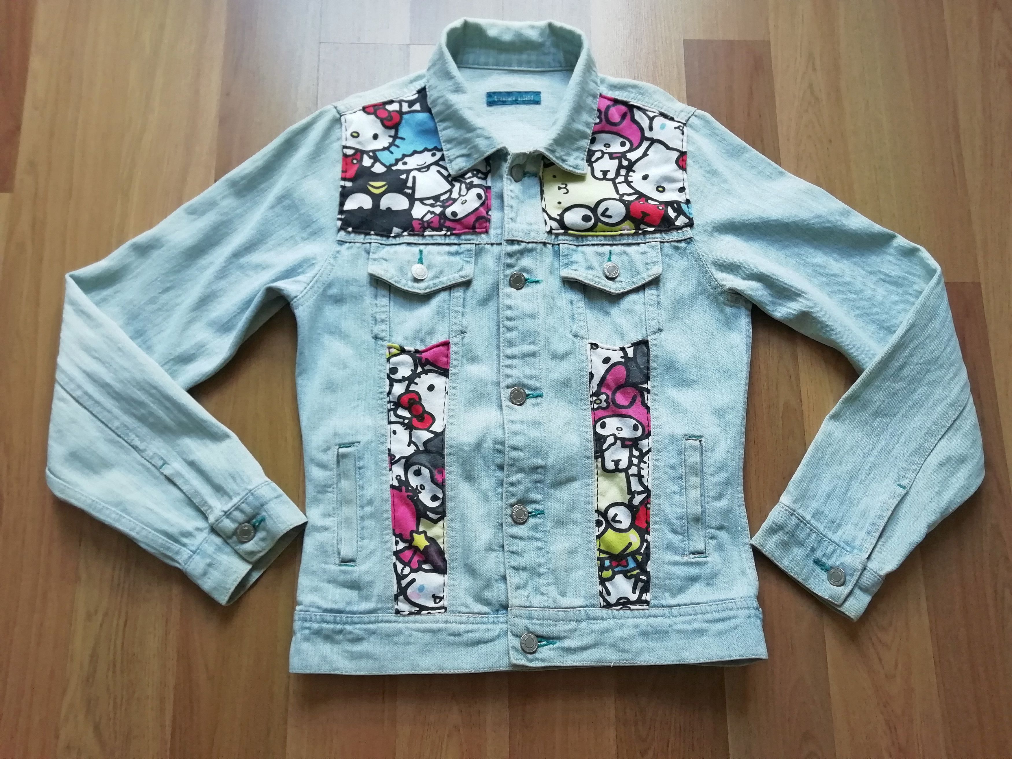 Hello Kitty Cartoon Denim Jacket Women Spring Autumn Sanrio