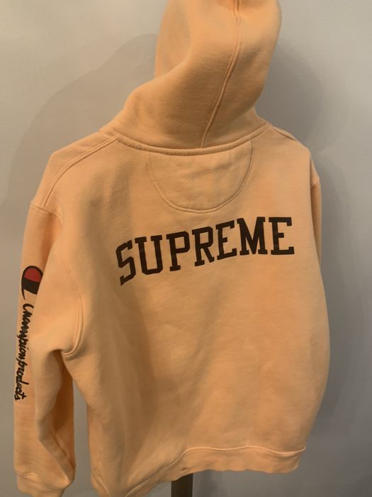 Supreme champion outlet hooded sweatshirt peach