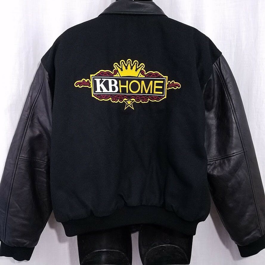 Other KB Home Leather Wool Varsity Jacket Vintage Bomber Size US XL / EU 56 / 4 - 5 Thumbnail