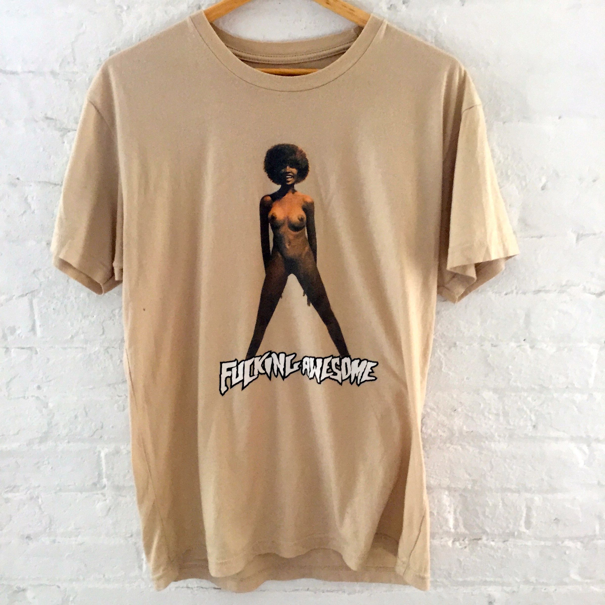 Naked Afro Lady Tee Cream