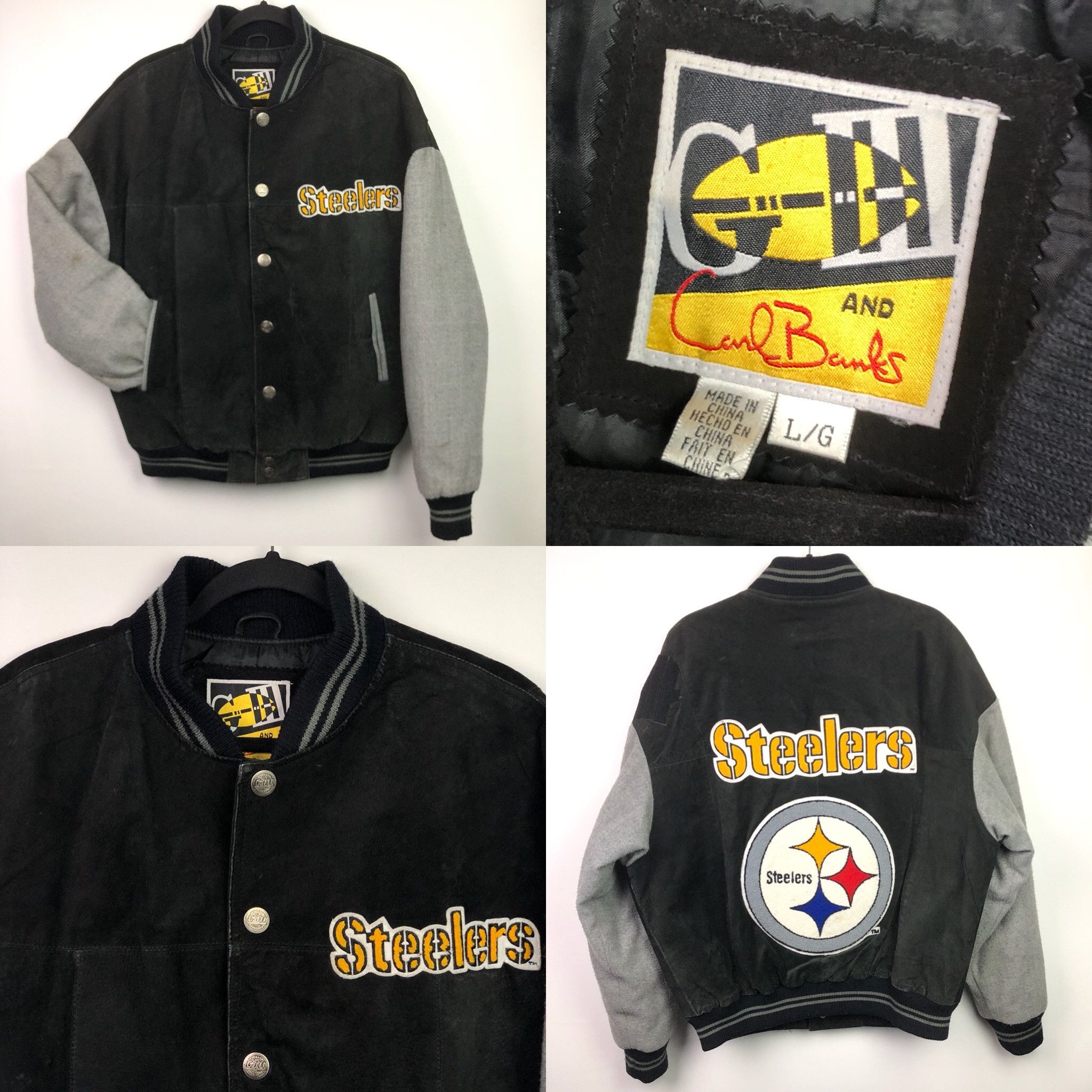 Pittsburgh Steelers store Leather Vintage Jacket Carl Banks XL