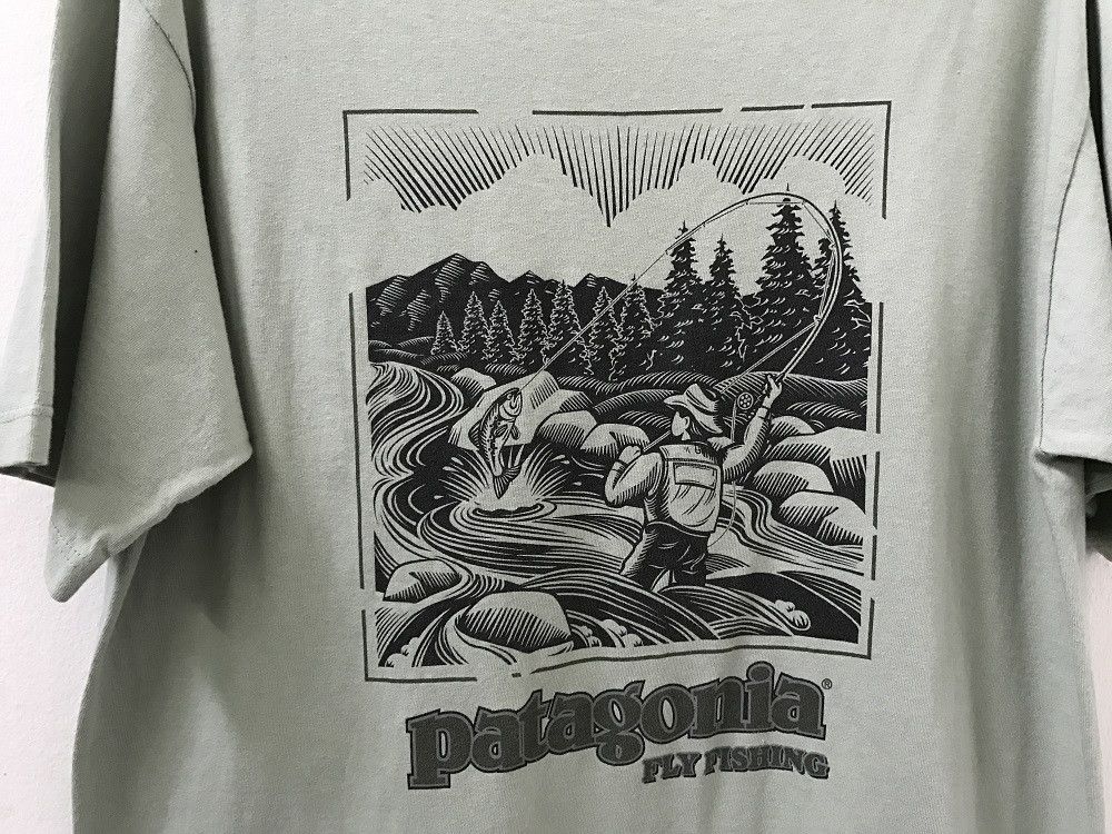 Vintage VTG Patagonia Usa Organic Cotton Fly Fishing t Shirt