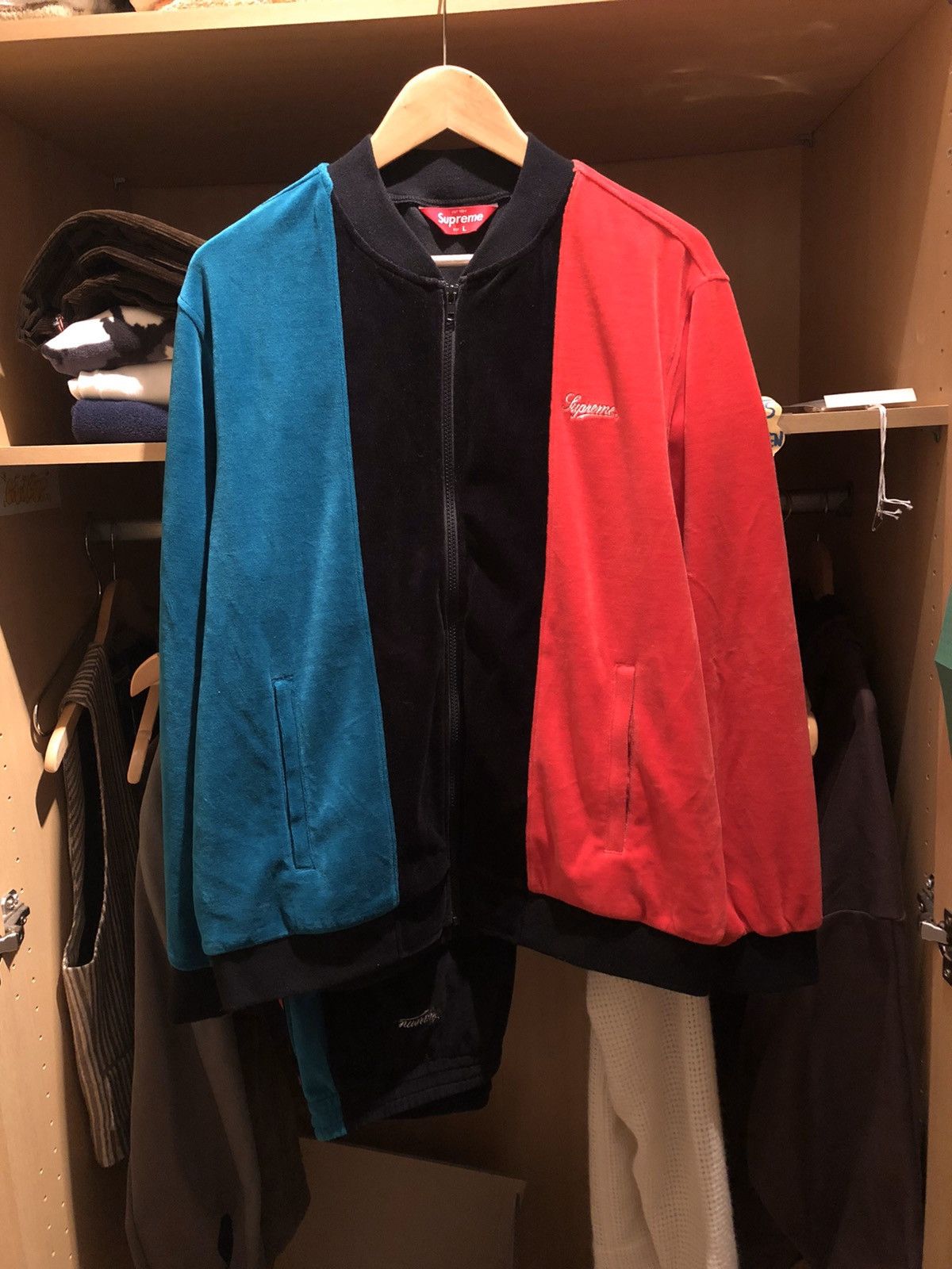 Supreme Velour Zip Up Jacket | Grailed