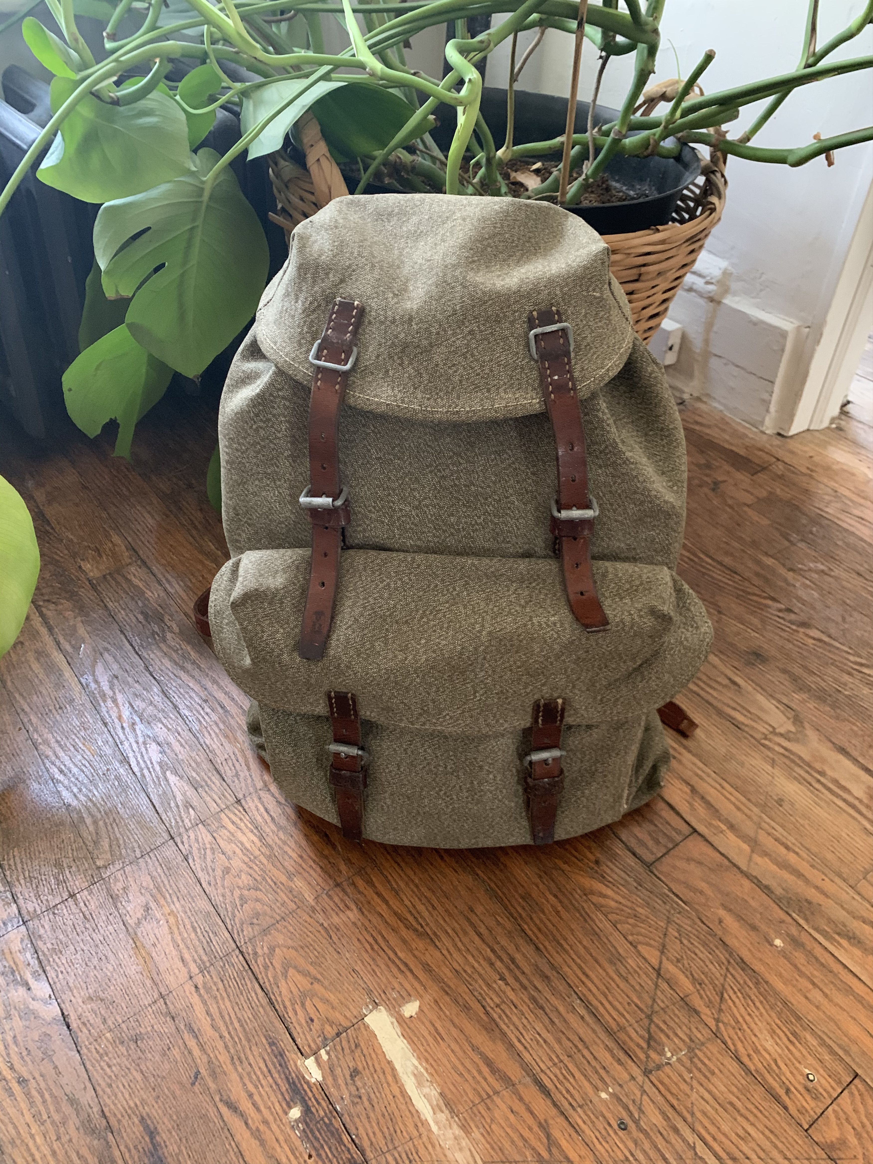 Vintage Swiss WW2 Army Salt & Pepper Rucksack Backpack Grailed