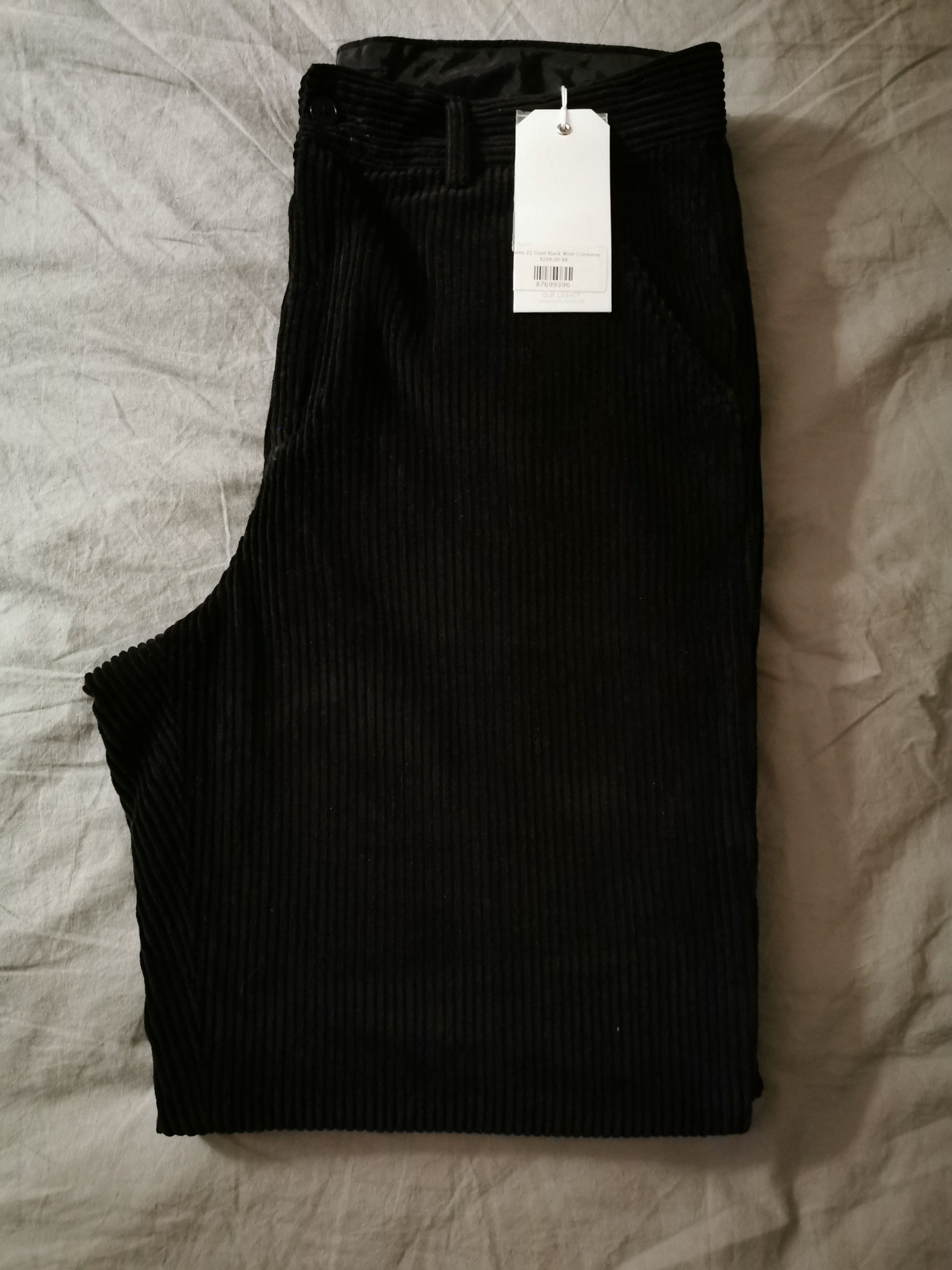 Our Legacy Chino 22 Used Black Wide Corduroy | Grailed