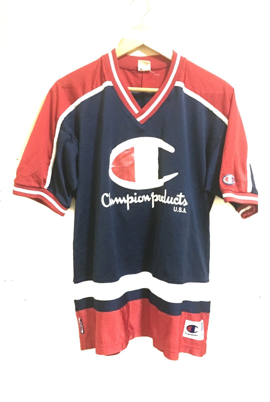 Champion Vintage Champion Big Logo Mesh Jersey Hip Hop Size US L / EU 52-54 / 3 - 1 Thumbnail
