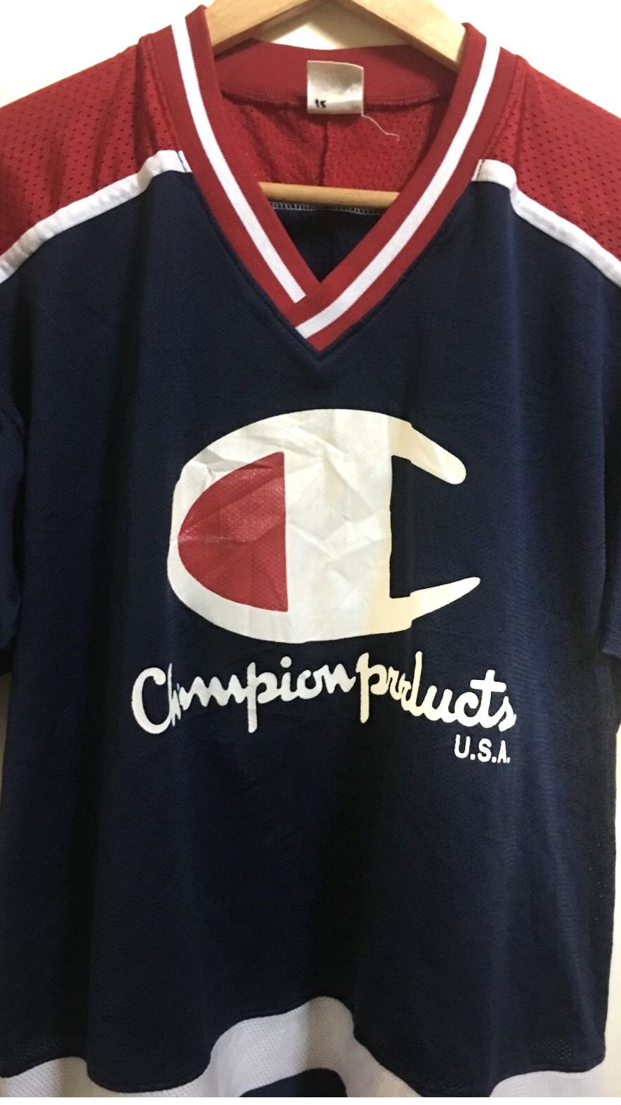 Champion Vintage Champion Big Logo Mesh Jersey Hip Hop Size US L / EU 52-54 / 3 - 3 Thumbnail