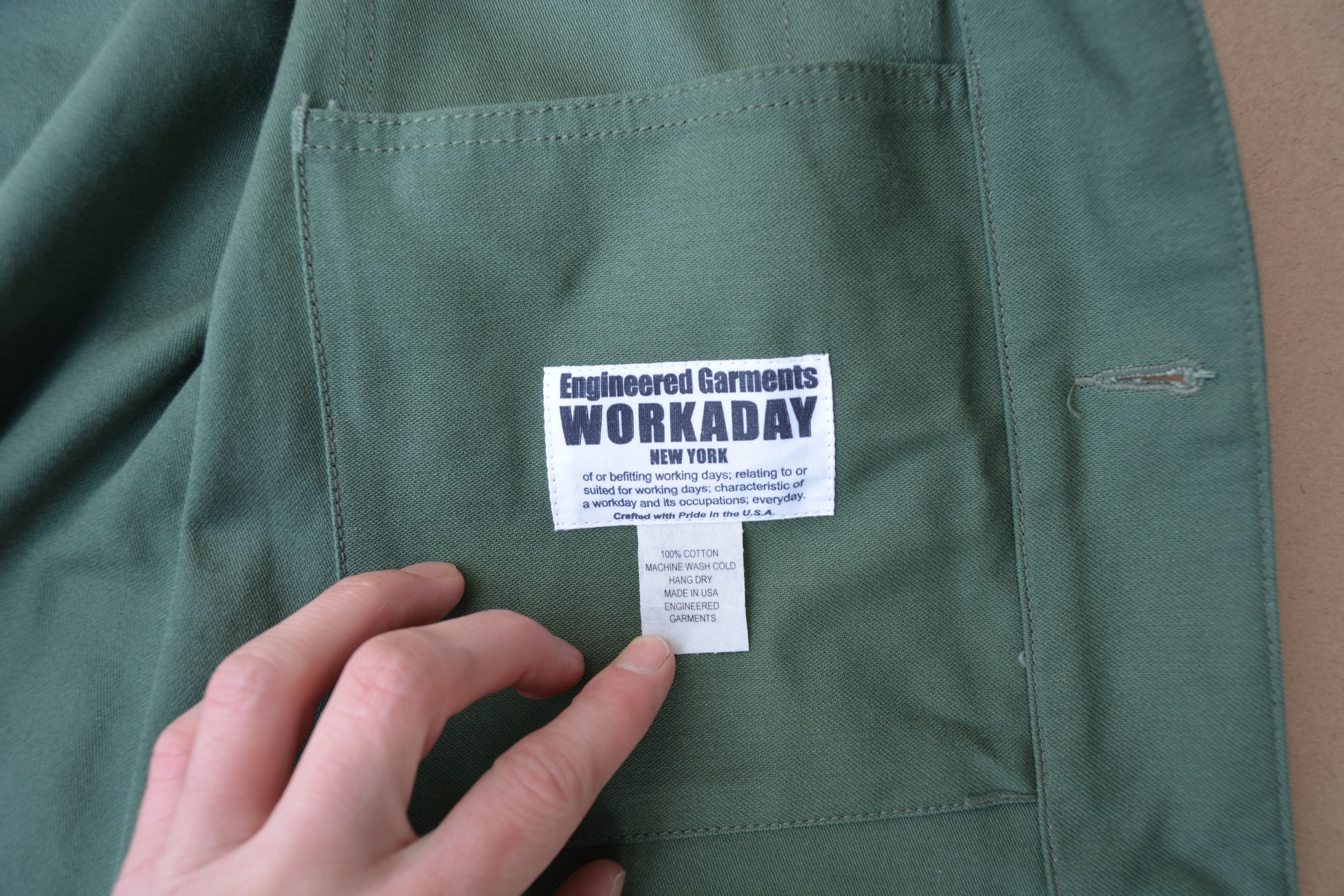 Engineered Garments Workaday Olive Reversed Sateen Utility Jacket Size US M / EU 48-50 / 2 - 3 Thumbnail