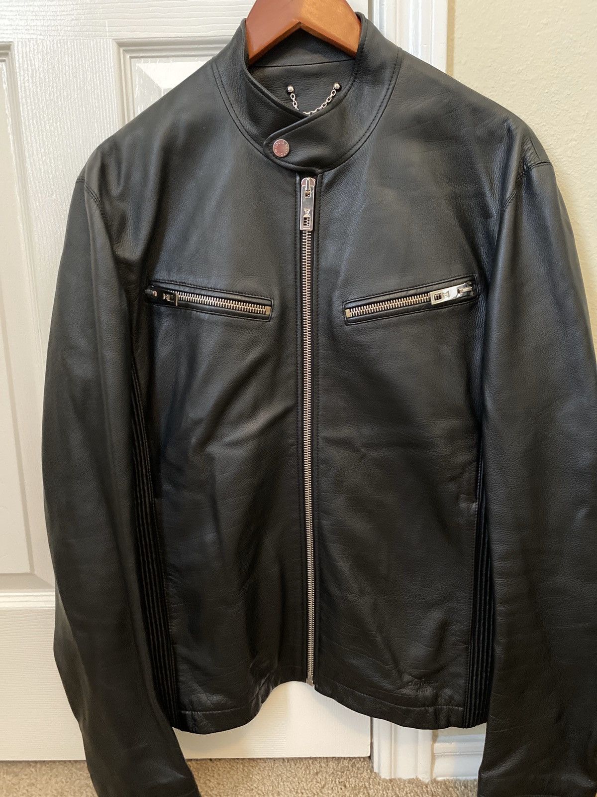 Louis Vuitton Cafe Racer Bomber Brown Leather Jacket - Sale