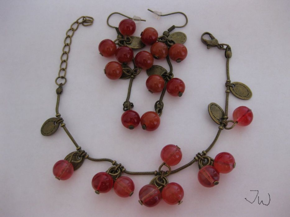 Handmade Red Sweet Cherry Jewelry Set Size ONE SIZE - 1 Preview