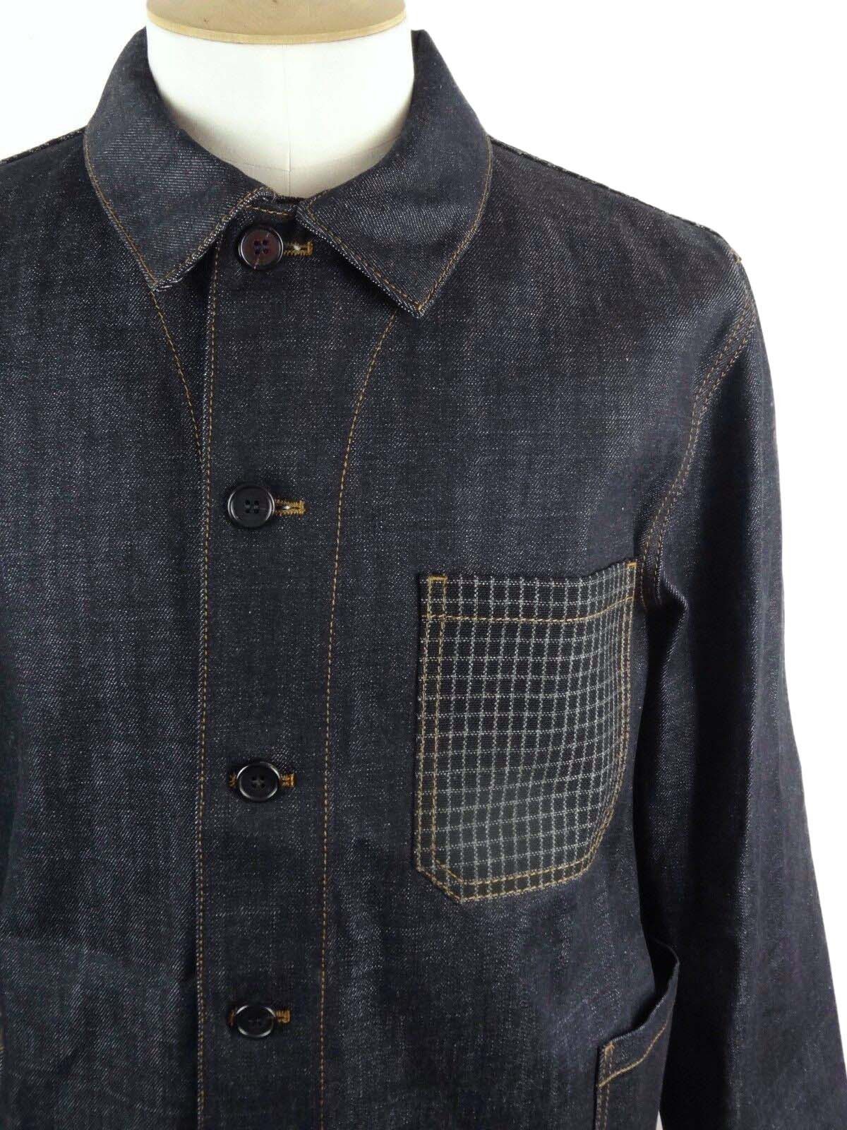 Marni Navy Cotton Wool Denim Yard Coat Jacket IT52 Size US L / EU 52-54 / 3 - 3 Thumbnail