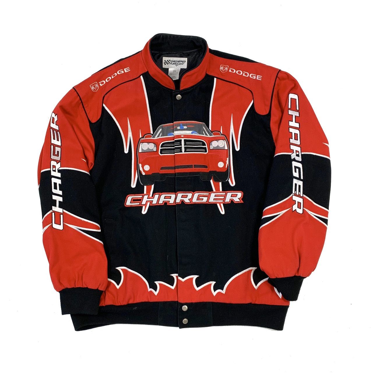 Vintage Dodge Charger Red Black Embroidered Racing Jacket Coat | Grailed