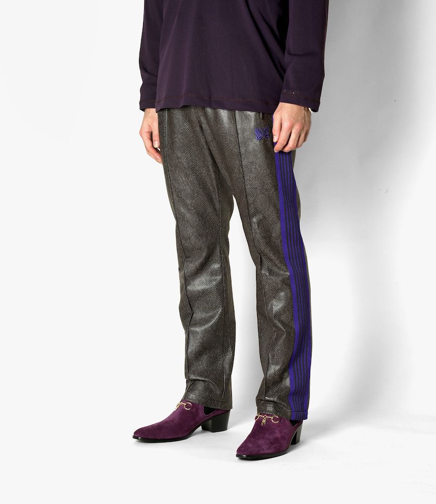 NEEDLES TRACK PANT LEATHER PYTHON