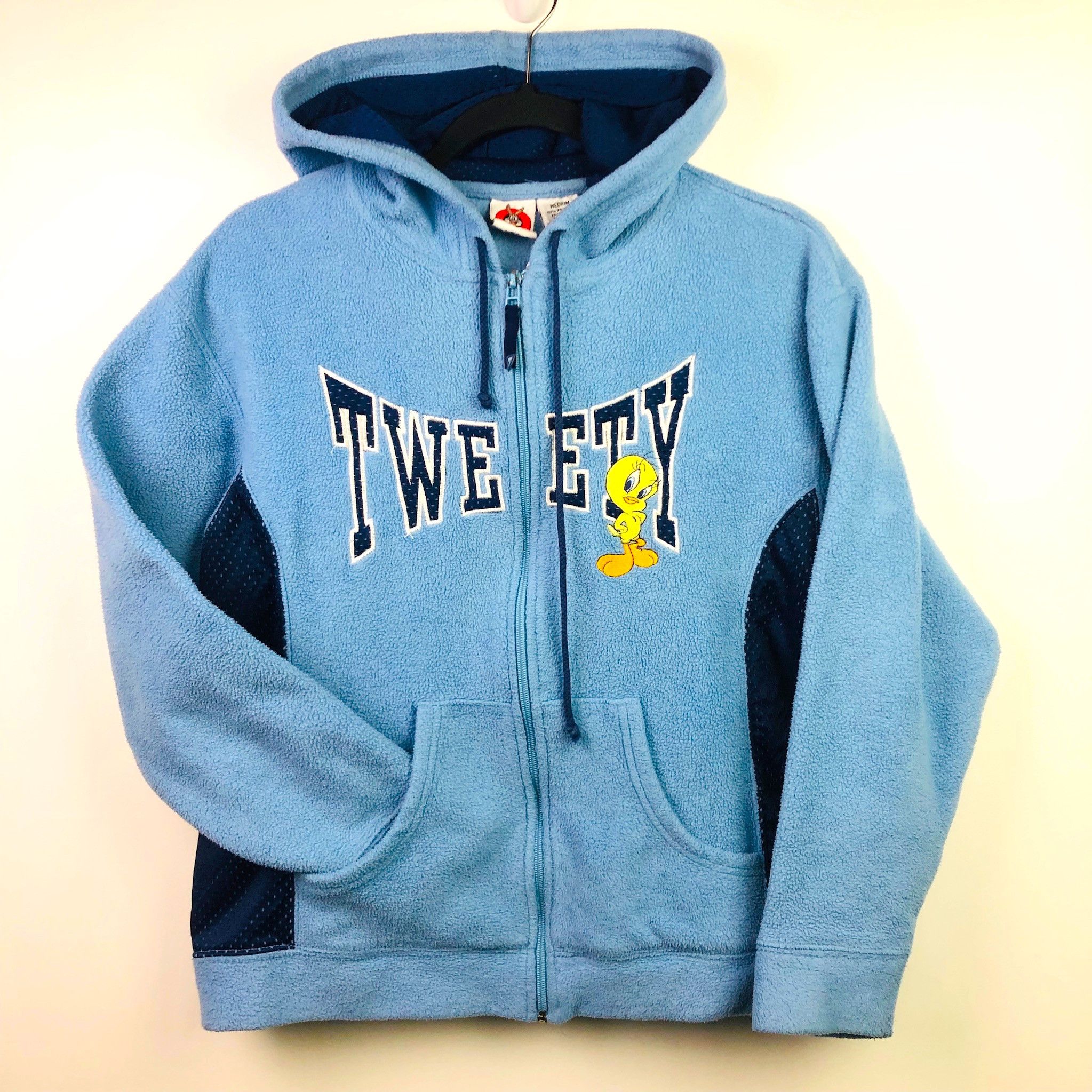 90s shops Looney Toons Tweetie Bird fleece pullover sweatshirt size Large