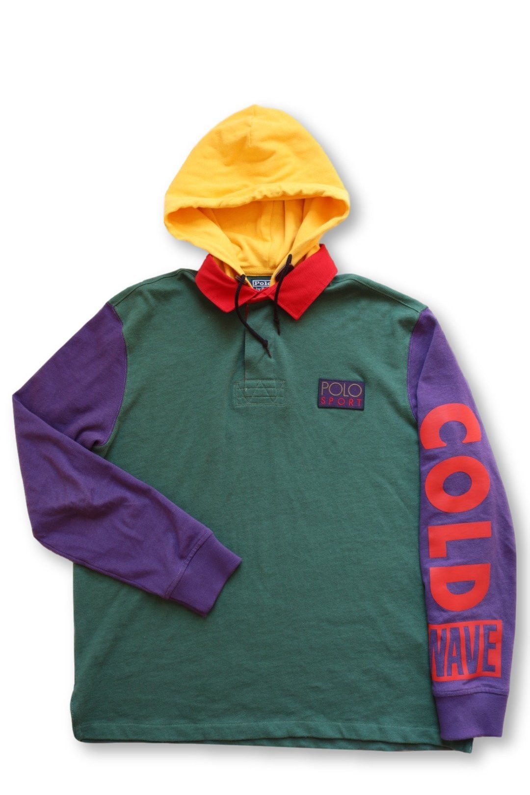 トップス L POLO RALPH LAUREN SNOW BEACH Hooded Polo Ralph Lauren Snow Beach Cold Wave Hoodie Rugby Shirt M