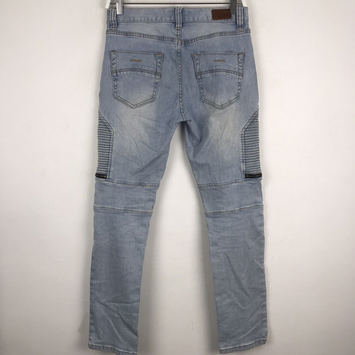 Japanese Brand Biker Zipper Denim Jeans LIKE Balmain Paris J25 Size US 29 - 3 Thumbnail
