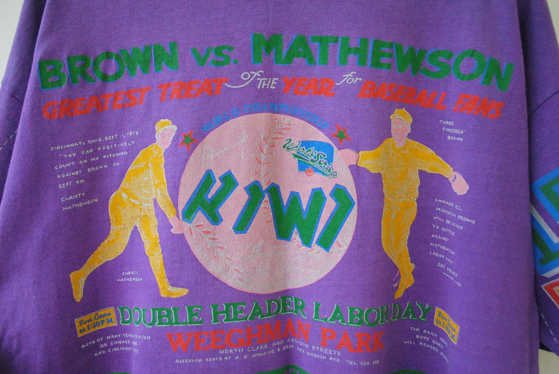 Vintage Brown vs. Mathewson Greatest Treat Of The Year T-Shirt Size US XL / EU 56 / 4 - 4 Thumbnail