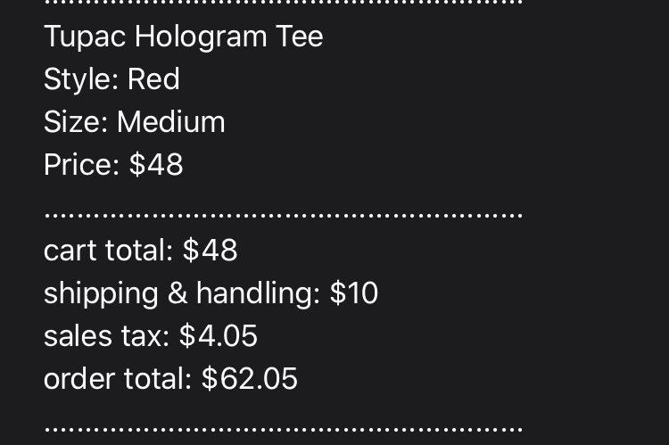 Supreme Tupac Hologram Tee SS20 SIZE MEDIUM BRAND NEW Menswear