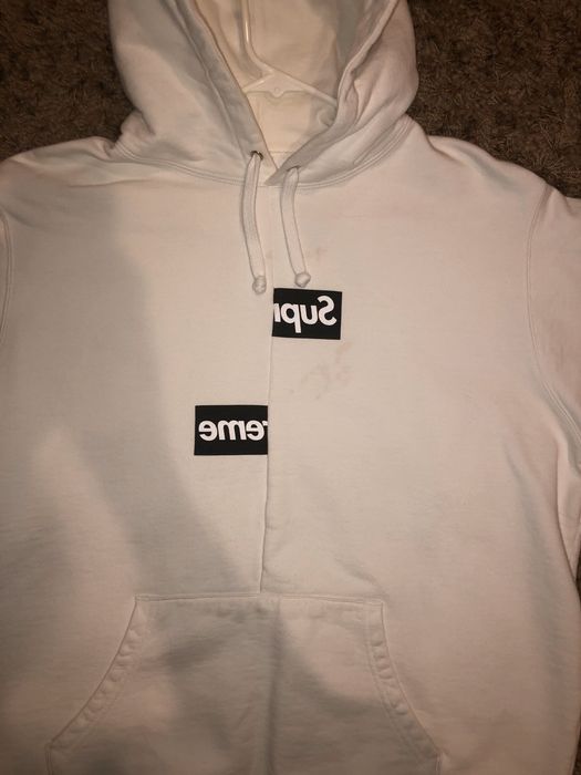 Supreme split logo discount hoodie