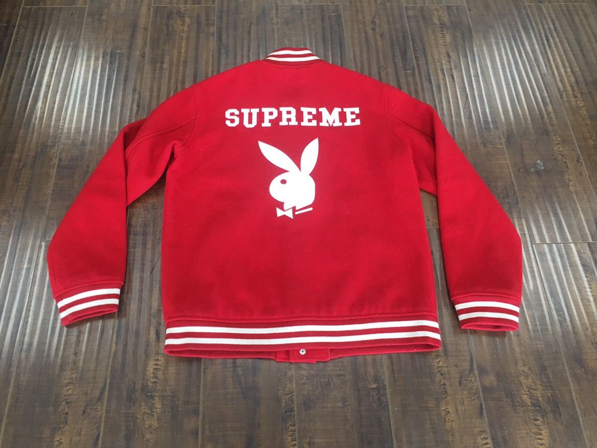 Supreme Supreme playboy bunny varsity jacket red large new rare gem ...