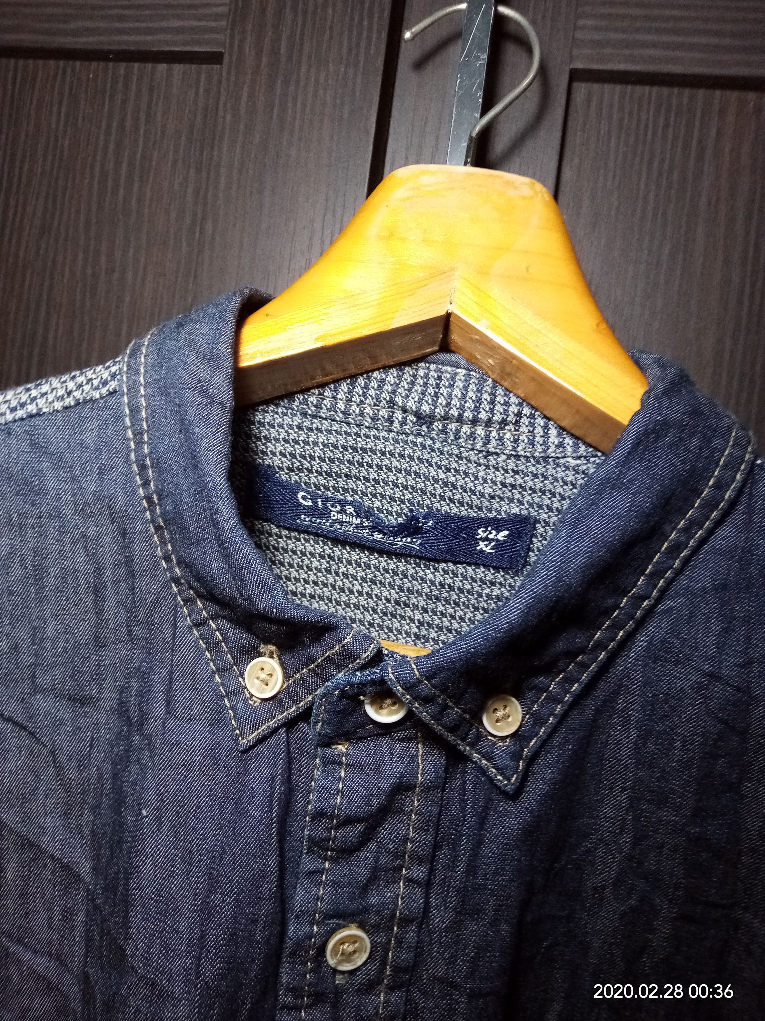 Denime Vintage Chambray Giordano Denim n oshkosh flannel fabric Size US XL / EU 56 / 4 - 4 Thumbnail