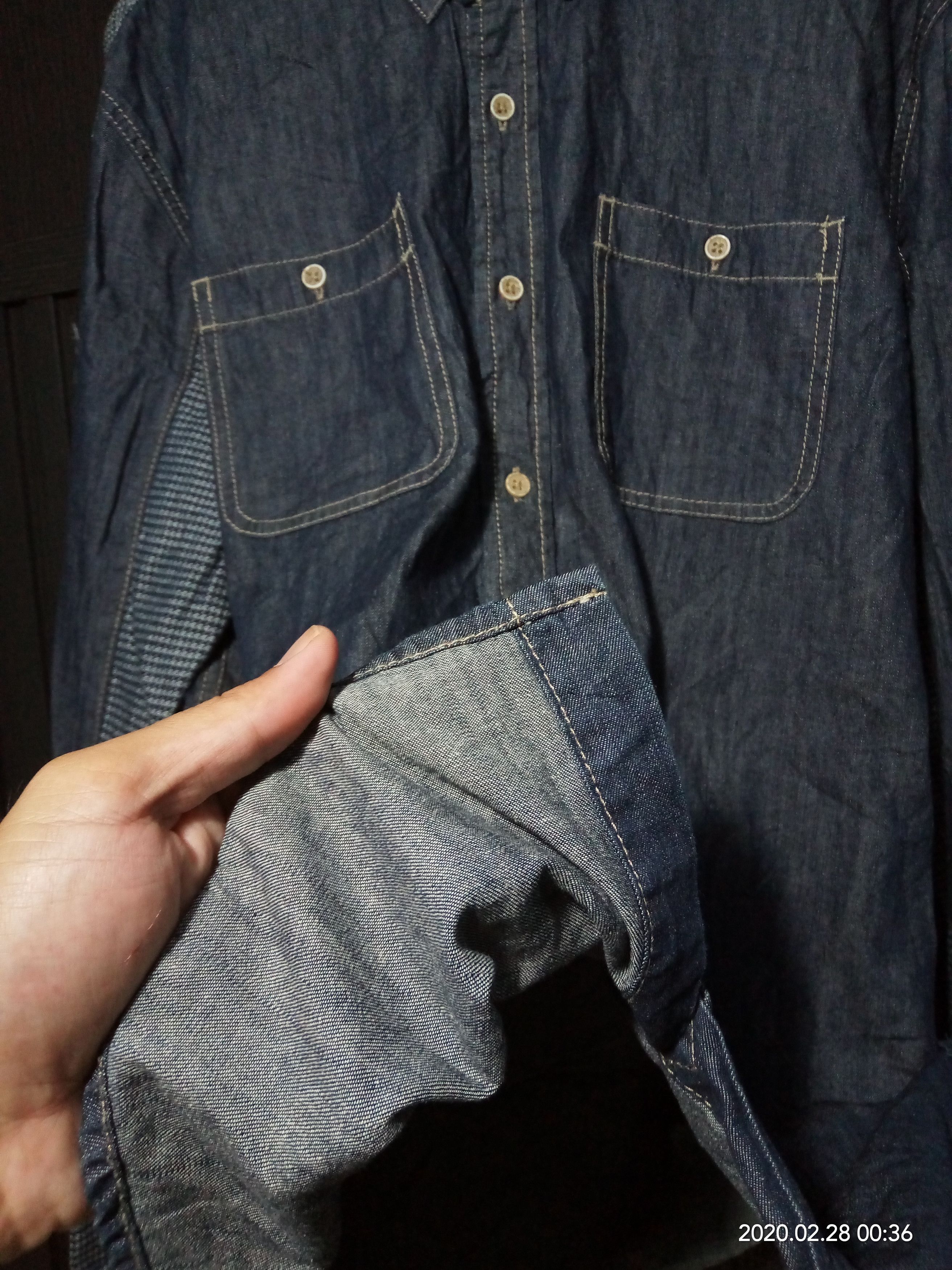 Denime Vintage Chambray Giordano Denim n oshkosh flannel fabric Size US XL / EU 56 / 4 - 8 Thumbnail