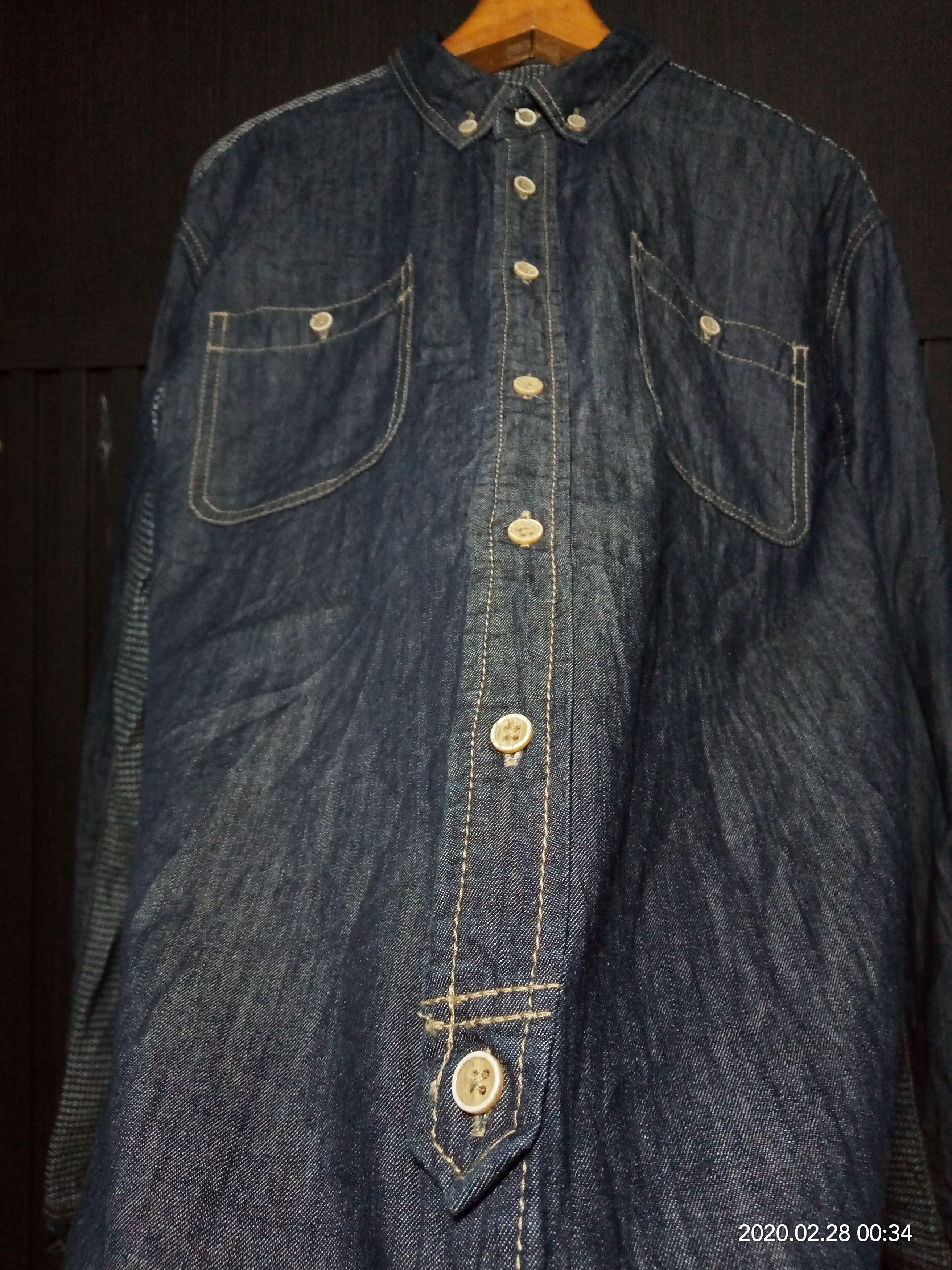 Denime Vintage Chambray Giordano Denim n oshkosh flannel fabric Size US XL / EU 56 / 4 - 3 Thumbnail