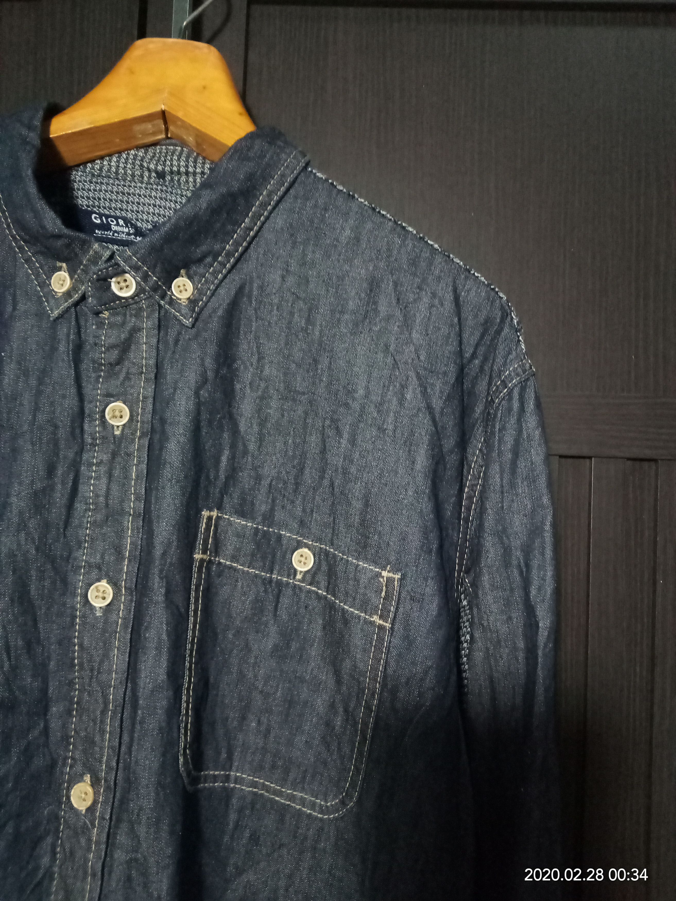 Denime Vintage Chambray Giordano Denim n oshkosh flannel fabric Size US XL / EU 56 / 4 - 5 Thumbnail