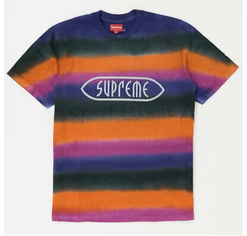 Supreme Supreme NY Rainbow Stripe Tie Dye Tee Shirt Orange SS19 Size US L / EU 52-54 / 3 - 1 Preview