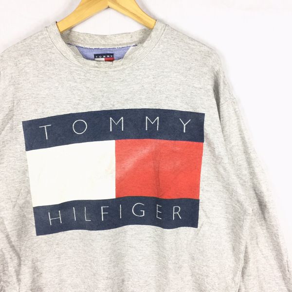 Vintage TOMMY HILFIGER SWEATSHIRT BIG LOGO TUPAC SHAKUR HIP HOP | Grailed